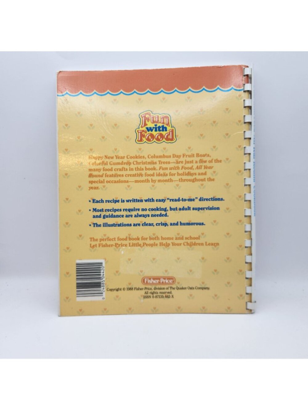 Fisher-Price Fun With Food All Year Round Childrens Cookbook 1988 Spiral Bound - Picture 2 of 3